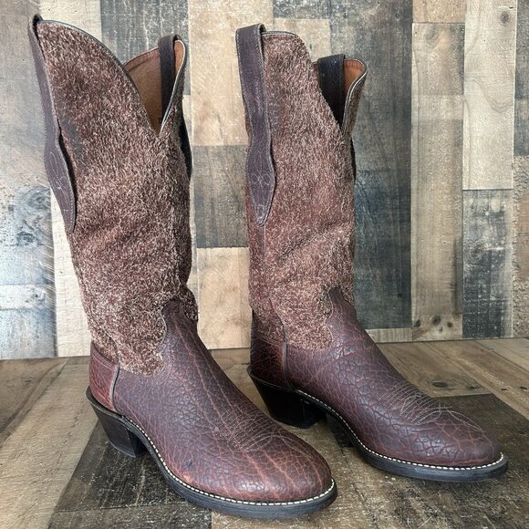 Acme Vintage Tall Bullhide Western Cowboy Boots Mens 11 D - Picture 1 of 12